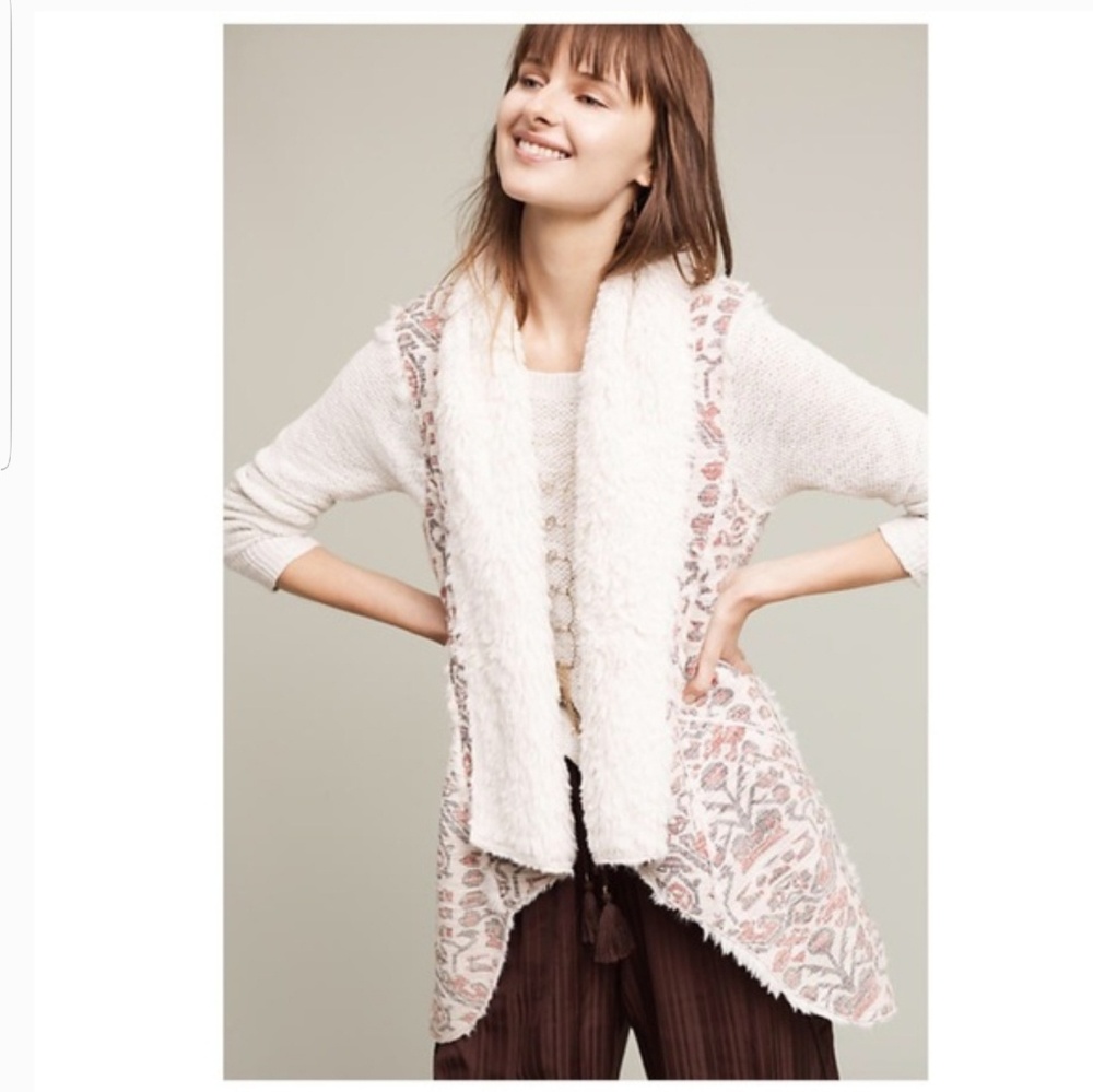Anthropologie  Hei Hei jackquard sherpa vest  smal